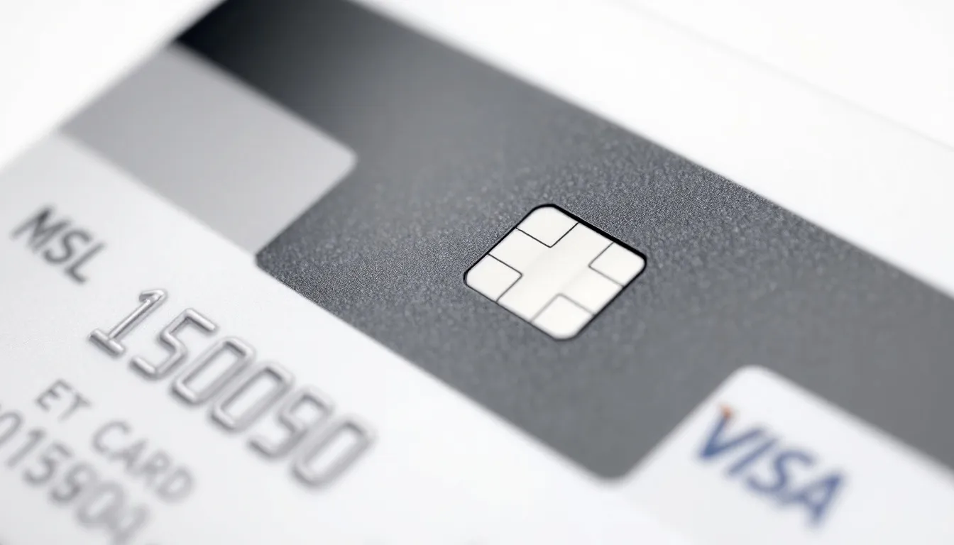 ICチップ付きのクレジットカードがテーブルの上に置かれています。カードには「暗証番号」の欄があり、セキュリティコードも記載されています。