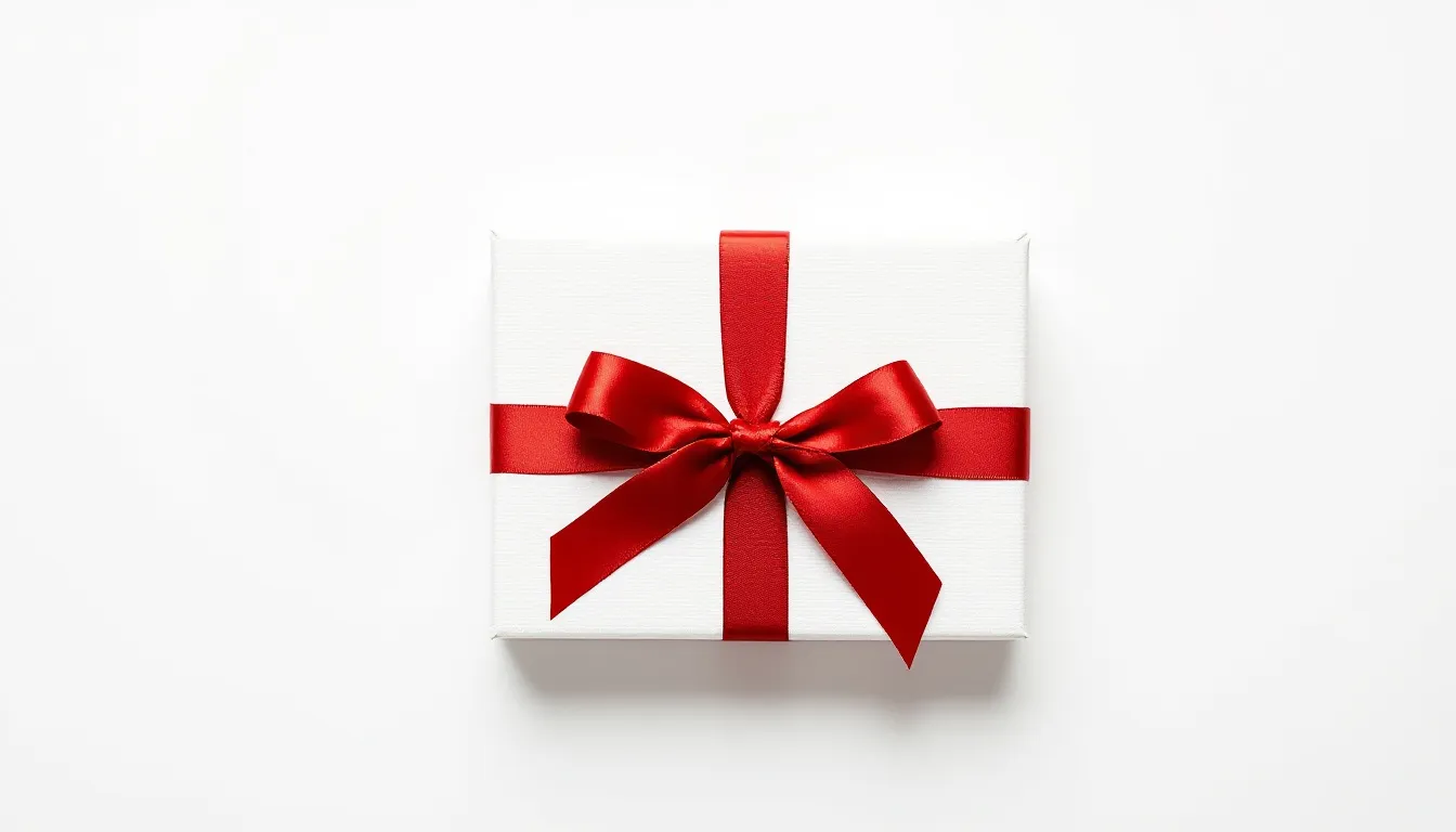 ギフト包装されたヤマダ電機の商品券がリボンで飾られています。このギフトカードは、贈り物として最適で、家電量販店での買い物に利用できます。