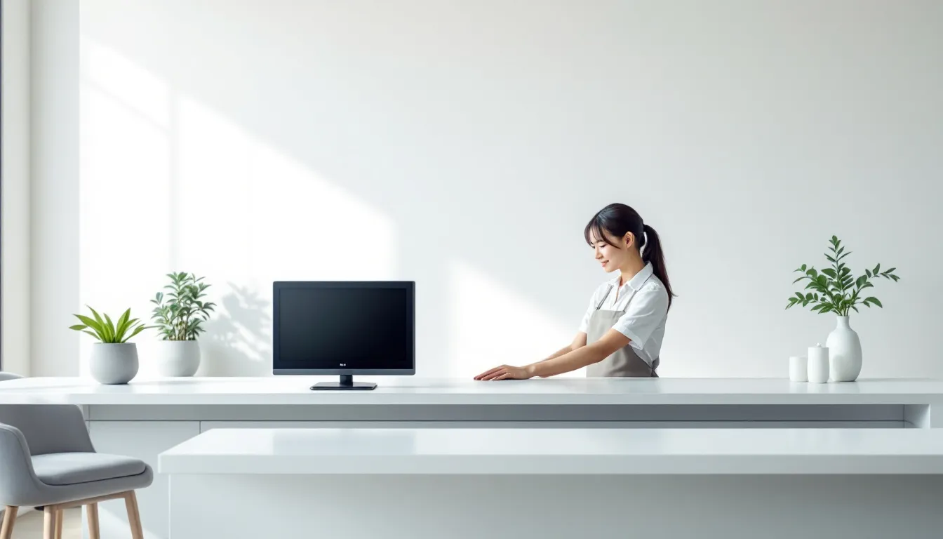 ヤマダ電機でのブラウン管モニター処分の様子。スタッフがモニターを受け取っている。