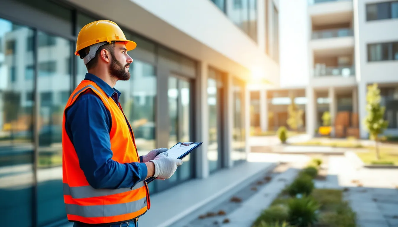 工事完了後、エアコンの最終チェックを行っている様子が描かれています。ヤマダ電機のエアコン移設工事が無事に終わり、室内機と室外機の設置状況を確認しています。